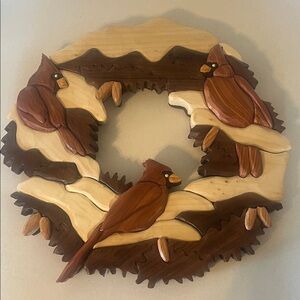 Wooden Cardinal Wreath